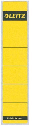 Leitz 1643 Rückenschilder für Standard-Ordner, selbstklebend, kurz, schmal (50er Sparpack, gelb)