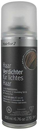 Hairfor2 Haarverdichtungsspray gegen lichtes Haar | Haarpuder | Streuhaar | Haarauffüller | Haarausfall | Haarverdichter (200ml, Hellblond)