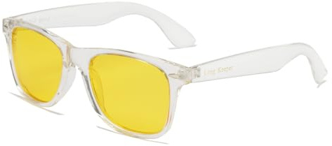 Long Keeper Polarised Sunglasses For Men Women Retro Sunglasses Unisex Original Classic Original Sun Glasses For Driving Fishing Outdoor (Clear Frame Yellow Lens)