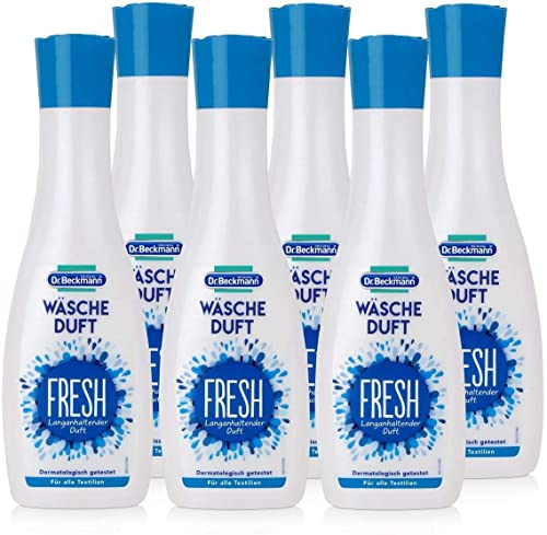 Dr. Beckmann tvättdoft Fresh, för fräsch och långvarig doft, utan sköljmedel och lämplig för alla textilier, 6-pack (6 x 250 ml)
