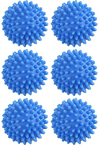 6 Pcs Laundry Balls, Blue Tumble Dryer Balls, Reusable Energy Saving Silicone Laundry Balls, for Home Clothes Cleaning