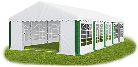 Das Company Tenda per Feste bianco-verde 5x10m Impermeabile 240 g/m2 PE Telone Costruzione Summer Floor sul Fondo