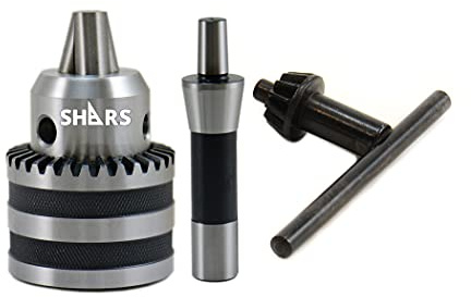 Shars 3/16-3/4 Heavy Duty Sleeve Bearing Key Keyed Drill Chuck & 3JT R8 Arbor Shank 202-5006+1335 New [6