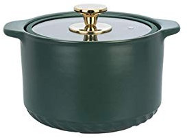 Ollas Soperas Cazuela de cerámica Premium Casserole Moderno Estilo de Lujo Pote Redondo Pot Multifuncional Clay Pot Stew Pan Stockpot Cocinar Pot 2.8L / 4L Olla de sopa ( Color : Green , Size : B )