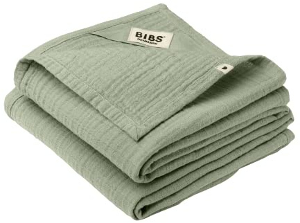BIBS Muslin Cloth Mulltücher 2-pack, 100% Bio-Baumwolle, 70x70 cm, Sage