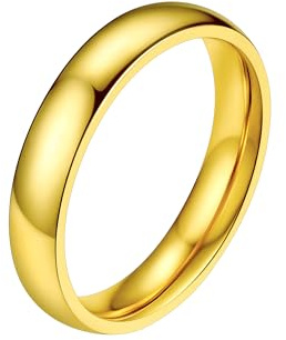 PROSTEEL Simpel Bandring 2mm/4mm/6mm/8mm breit Herren Damen personalisiert Trauring Ehering Edelstahl/18k vergoldet Finger Ring Modeschmuck Accessoire für Hochzeit Geburtstag, Ringgrößen 54-67