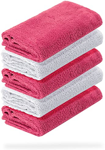 detailmate 5er Set Microfasertuch Ultra weich | Autopflege Zubehör - außen & innen | Lack Politur & Pflege, Innenraum, Felgen | Microfasertuch 40x40cm, 550 GSM - randlos & fusselfrei, ohne Kratzer