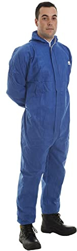 Expert Workwear Disposable SMS Coverall CAT 3 Type 5/6 Hooded Overall Protective Suit Boilersuit Hygiene Paint