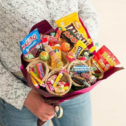 CHOCOLATS LOUIS - Bouquet de bonbons - Bouquet Taille Grand 590g - Fabrication Française Artisanale de Qualité - Assortiment de Bonbons à Offrir