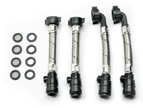 Salamander Pumps - Anti-Vibration Couplers - AV2-2 Straight - 2 Angled - IV 15mm Hose to 15mm Push Fit Plastic Nut - Hose Attachments