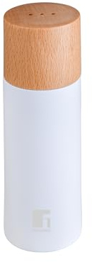 BEGNER Naturally | Juego de especias, juego de salero y pimentero, 5 x 5 x 15,3 cm, de madera, color blanco mate
