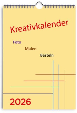 Bastelkalender 2026 DIN A4 Hochformat zum Basteln und Selbstgestalten DIY (Creme)