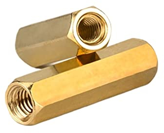 2 Stück M1.6 Messing Sechskantmutter Säule Durchgangsloch Isolationsmuttern Post Hex Spacer Stützsäule 1.2/1.5/2-30mm lang (Color : Gold_M1.6x3mm)