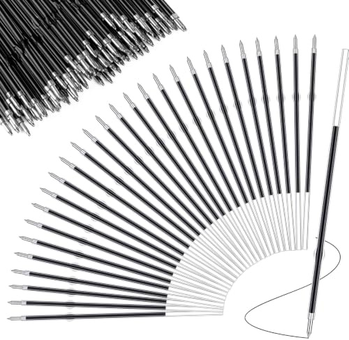 100 Stück Kugelschreiberminen 0,7mm, Schwarz Kugelschreiber Ersatzminen | Kugelschreiber-minen für Büro, Geschäft, Schule und Zuhause Schreibfarbe