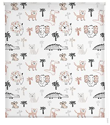 Estoralis | KINDISCH | Modernes Design-Rollo | Digital bedruckter Stoff | I-2161 Mehrfarbig | 90 x 180 cm. (Breite/Höhe) Stoffgröße 87 x 175 cm. | Rollos für Fenster und Türen