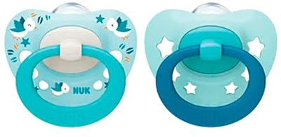 Schnuller NUK Signature Silikon 2 Stück 0-6m hellblau