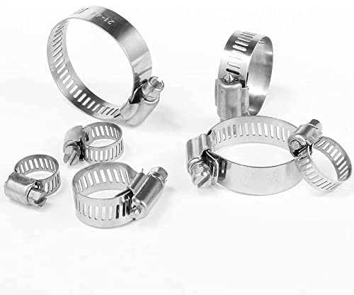10 Stück Edelstahl verstellbare Antriebsschlauchschelle Kraftstoffleitung Schneckengröße Clip Hoop Schlauchschelle, 13,19 mm