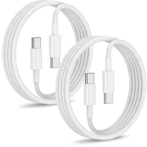 2 Pack Cables Tipo C a Tipo C 1m de Carga Rápida para Apple iPhone 17/16/15 | USB C a USB C [Apple MFi Certified] de nylon trenzado, carga rápida para Samsung Galaxy S26/S25/S24/S23 Ultra, MacBook y iPad