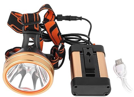 Tyenaza Linterna Frontal Superbrillante, Lámpara con Batería De Litio De 1800 MAh, Linterna Recargable Multifuncional para Acampar Al Aire Libre, Pescar, Cazar Y Correr