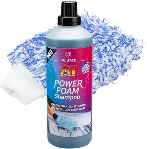 Dr.Wack A1 Power Foam Shampoo 1L + DFT Microfaserwaschhandschuh blau/weiss