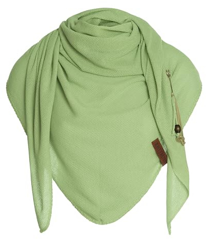KNIT FACTORY - Lola Dreieckstuch - Fein Gestrickter Damen Schal - Tuch Schal - Für Frühling und Sommer - Baumwollmix - 190x85 cm