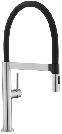 Tohlar Wasserhahn Küche, Hochdruck Küchenarmatur mit Herausziehbarer Brause, Einhebel Küchenarmatur aus Edelstahl 360° schwenkbarer Ausziehbar Armatur, Gebürstetes Nickel