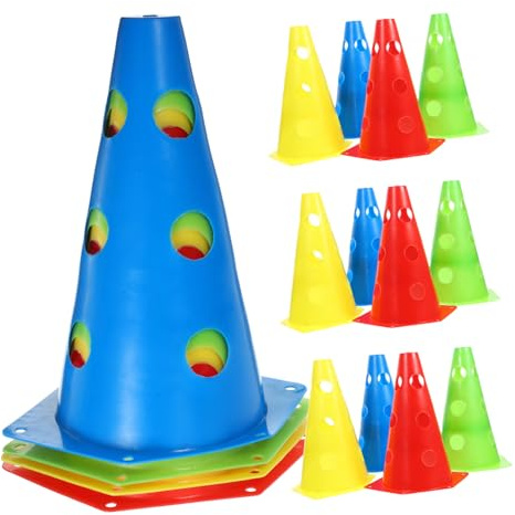 NULYLU Fußballkegel aus Pe für Trainingsgrenzen und Agility | Mehrfarbige Hütchen, Geeignet für Sport und Basketball, 24 Stück Packung für Flexible Kursmarkierung im Training