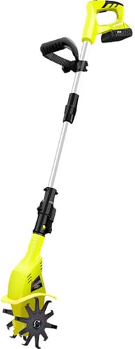 20V Electric Garden Rotavator, Cordless Tiller Cultivator, Ploughing Width 25cm, Depth 10cm, 97-127cm Telescopic Pole, The Whole Machine Weighs Only 2.7kg, 2 X 2000mAh Battery, for Soil Cultivation