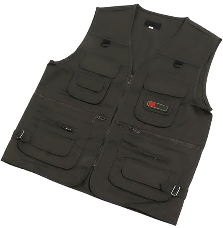 FTVOGUE Flera Fickor med Andningsfiske Väst Att Grön Bekväm Väst för Fluefiske, Kajak, Kanot - Xxl (3xl)