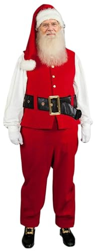HELLORSOON DéGuisement De PèRe NoëL pour Adultes, Complet De DéGuisement NoëL Adulte Saint Nicolas Costume Ensemble Cosplay Vacances PièCes en Velours Luxe pour Adultes