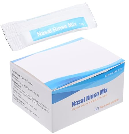 LOORGVEL 40 Paquetes de Sal para Lavado Nasal Salina Sodio, Fácil de Transportar, para Uso en Casa Aire Libre, Limpieza Nasal Efectiva