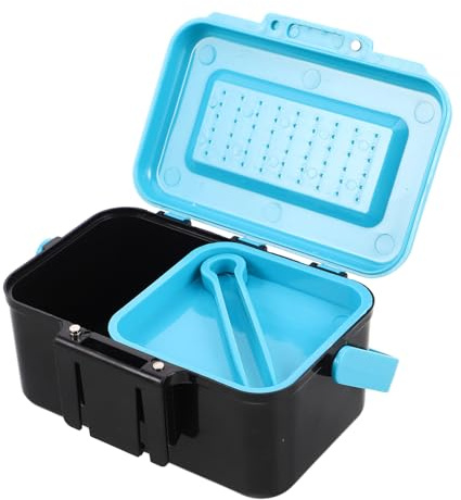 Alipis Caja de Cebo para Pesca con Clip de Cintura, Organizador Portátil Abs Azul, Soporte para Gusanos y Aparejos, Caja Multifuncional para Almacenamiento en Pesca Deportiva