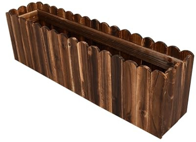 WUUISDNX Fioriera in Legno, Elegante Contenitore Rettangolare per i Fiori Preferiti, Scatola in Legno per Esterni, Balcone, Verdura e Fiori, Vaso Rettangolare per riporre Gli Oggetti, Legna, Grande