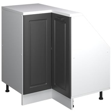 Vicco Eck-Küchenschrank für Dachschrägen R-Line, Anthrazit Landhaus, 75.6 cm mit 1 Tür