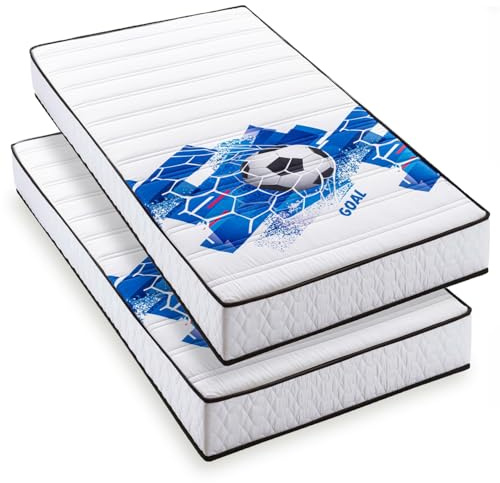 BLUE MOON Lot de 2 Matelas Football 90x190 | 2 Couchages | 15 cm