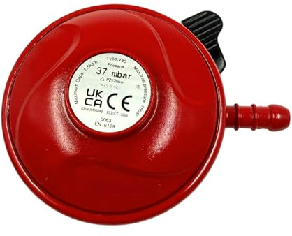 Patio Gas & BBQ Regulator 27mm Clip On Low Pressure BBQ Gas Regulator for Propane Cylinders Quick Release LPG Regulator for Barbecues