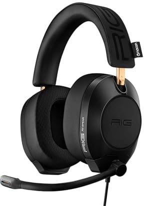RIG R5 Spear MAX HD Wired Gaming Headset for PC, PS5, Xbox – 40mm GrapheneQ™ Drivers, Dolby Atmos 3D Audio, Detachable Mic, USB-C Audio DAC, Memory Foam Ear Cushions, 3.5mm