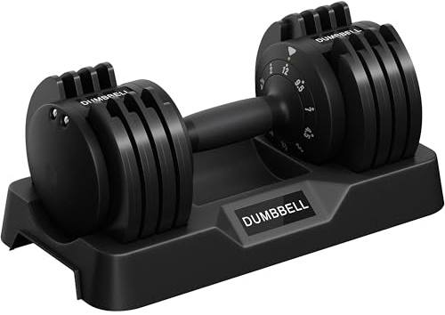 Yaheetech 5-in-1 Manubrio Regolabile da 2kg a 12kg, Set di Manubri Regolabili in 1 Secondo per Allenamento Fitness Palestra Casa Ufficio Nero