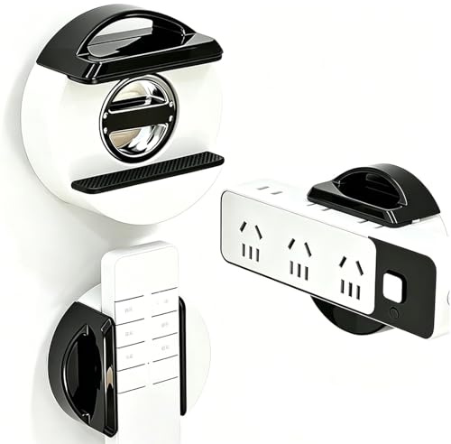 KUNBBEUR Suction Cup Extension Lead Holder,Twist-lock no-drill wall mount, reusable cable organiser, fits extension leads up to 7.5 cm, for smooth non-porous surfaces (1 Pack, white)