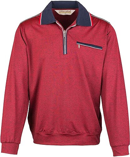 SOUNON Langarm-Poloshirt für Herren Bordeauxrot (M2), Groesse: XXL