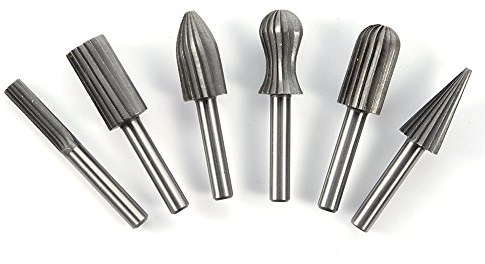 NUZAMAS Set mit 6 rotierenden Frässtiften, 6 mm, runder Schaft, Holzbearbeitung, Schnitzwerkzeuge