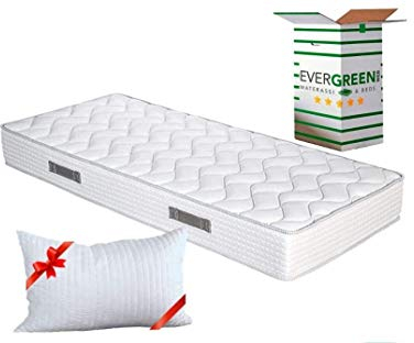 EVERGREENWEB - Orthopädische Waterfoam Matratze 85x200 cm, Hoch 20 cm + 1 VISCOSCHAUM Kissen KOSTENLOS aus Memory Foam Flocken, Atmungsaktiv, Hypoallergen, Ergonomisch, 100% Made in Italy | Fashion