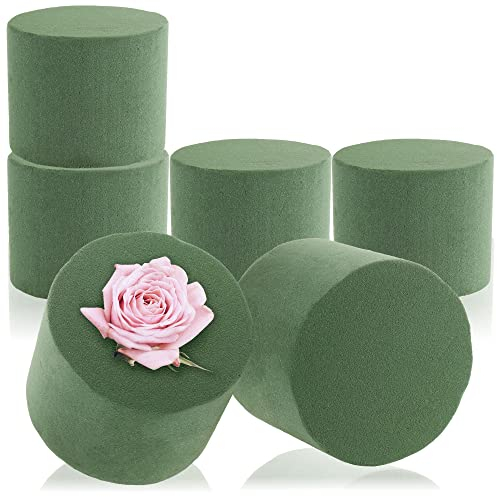 com-four® 9X Steckmasse für Blumengestecke in Zylinderform Ø 9,5 cm - Steckschaum für Frischblumen - Steckschwamm zum Basteln für Hochzeit, Ostern und Geburtstag