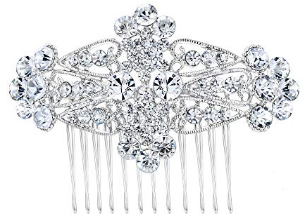 EVER FAITH® CZ österreichischen Kristall kunstvolles Vintage Style Muster Hochzeit Haarkamm Haarschmuck (Stil 18)