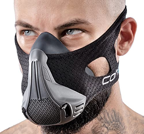 coher Maschera da allenamento per uomini e donne, livelli di resistenza regolabili, aumenta la capacità polmonare e la resistenza, ideale per jogging, sport, ciclismo, fitness