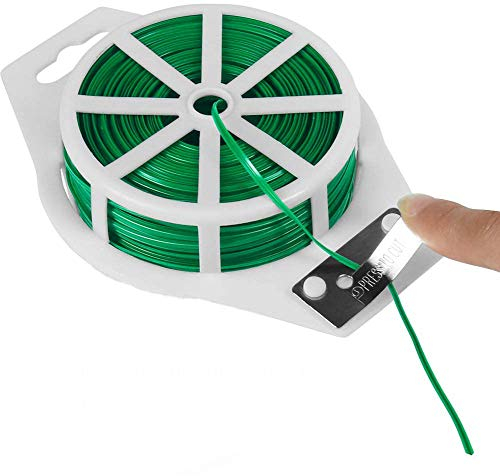 50m Garden Twistee Tie, 164ft Plant Twist Tie Wire with Dispenser and Cutter for Gardening, Tomato, Vines, Shrubs and Flowers, Great for Organising, DIY Craft Projects (Garden Wire, 50 Metres)