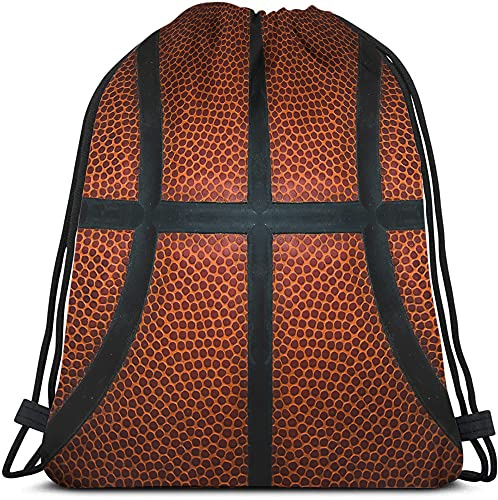 Beabes Basketball Drawstring Bags Backpack Bag Game Leather Texture Spot Sport Red Black Color Team Popular Art Cool Ball Sport Gym Sack for Men Women