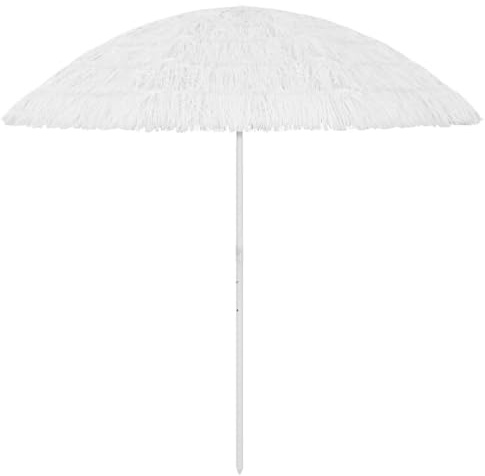 vidaXL Hawaii Sonnenschirm Strandschirm Balkonschirm Tiki-Schirm Sonnenschutz Strand Schirm UV- und witterungsbeständig Kippbar Weiß 300cm