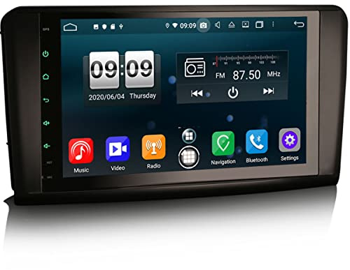 Erisin Estéreo Coche 8 núcleos Radio GPS Pantalla táctil Android 10 9 Pulgadas para Mercedes Benz ML/GL-Class W164 X164 Incorporado BT Dab+ CarPlay Android Auto DSP WiFi 4G RDS 4GB RAM + 64GB ROM