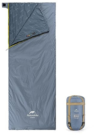 Naturehike Ultralätt sommarsovsäck (760 g) - lätt och bärbar kuvert, 3 säsongs sovsäck i vattentät, bekväm med kompressionspåse (blågrå)